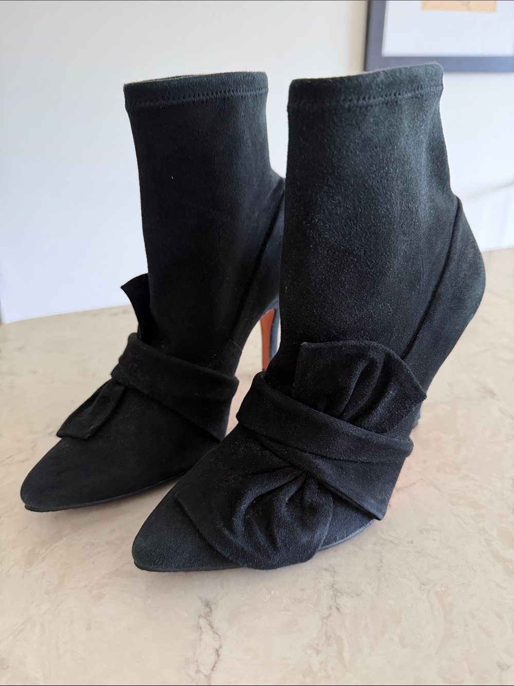 Schutz Black Suede Ankle Boot